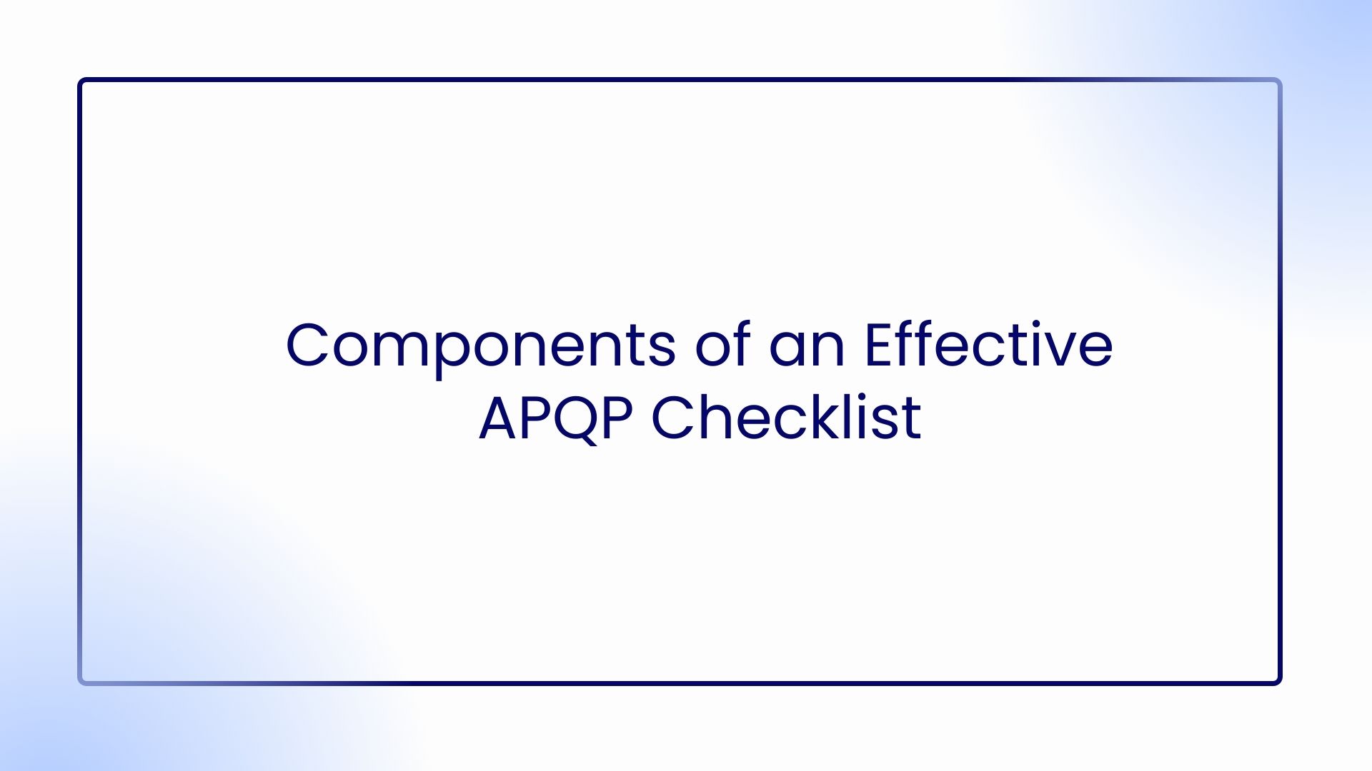 Apqp Checklist Shockwavetherapy Education